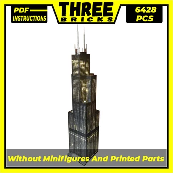Model Willis Tower Građevinske cigle Moc Tehnologija Chicago Urban Street View modularnim Poklon Božićni Igračke Setovi za montažu u svojim rukama
