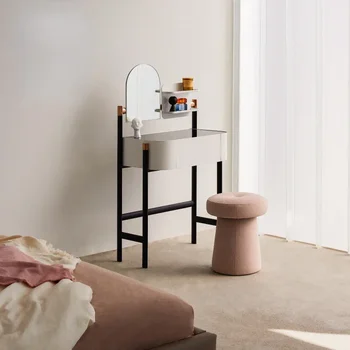 Moderan, jednostavan toaletni stol za pohranu u spavaćoj sobi, svjetiljka, luksuzni toaletni stol, poboljšani stolić za šminkanje, mali ugrađeni