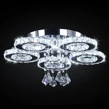 Moderan luster sa 5 prsteni, kristalne led plafonjere, viseća rasvjeta lusteri spavaće sobe, dnevni boravak, blagovaonica