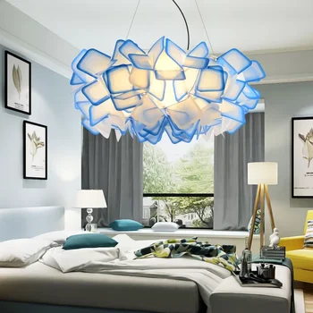 Moderna led viseće svjetiljke Raznobojnim akril cvijeće Visi lampa za dnevni boravak, spavaće sobe, blagovaone, viseći svijećnjak u skandinavskom stilu u potkrovlju