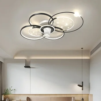 Moderni minimalizam Stropni ventilator sa led pozadinskim osvjetljenjem u Skandinavskom stilu, akril stropna svjetiljka, led rasvjeta za prostore