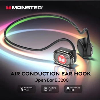 Monster Air Conduction Sportski Uho Kuka Open Uho BC200 Bežične Bluetooth Slušalice 5.3 IPX5 Vodootporne Slušalice Za Trčanje i Biciklizam