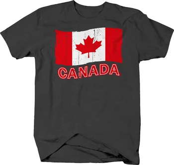Muška majica s javorovim sirupom i kanadski slanine sa zastavom Kanade s dugim rukavima