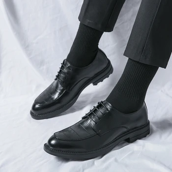 Muške cipele oxfods čipka-up, udoban, moderno kožne cipele, muške svakodnevne poslovne cipele, službeni gospodo modeliranje cipele čipka-up