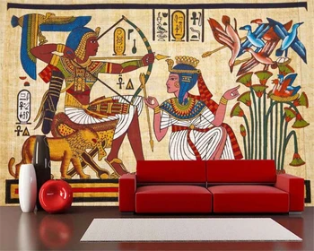Namještaj za dom beibehang Pozadina za velikim dnevnim boravkom, spavaće sobe Klasična egipatska europska freska Televizijske zid 3D desktop freska