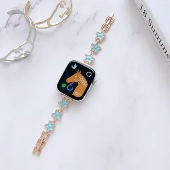 Narukvica u Korejskom Stilu za Apple Watch Band Zamjena za Metalne Narukvice za Žene iWatch Series 8 7 6 5 4 3 Pribor s Tankim Remenom