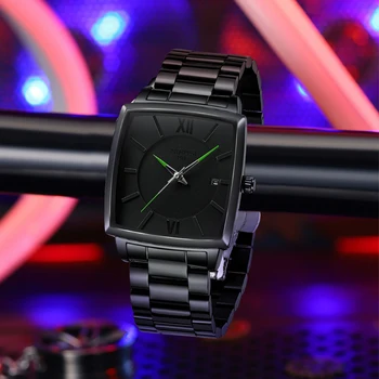 NIBOSI Novi modni Trg crnci kvarcni satovi za muškarce, luksuzne muške vodootporne sat s datumom Relogio Masculino od nehrđajućeg čelika