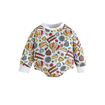 Nicoxijia, odjeća za djecu na Halloween, majica okruglog izreza, džemper s bundeve, kombinezon, pulover, Slatka top na Dan Zahvalnosti