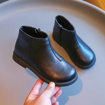Nova Zimska Dječje Cipele za Djevojčice, Čizme, Dječje Cipele, Oxfords Botte Enfant Fille, Crne Kožne Cipele 