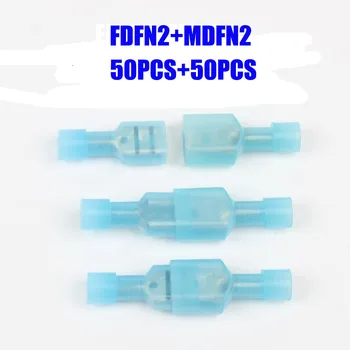 NOVI 100PC FDFN2-250 MDFN2-250 prozirne plave Potpuno izolirani Električni обжимные lopate