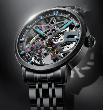 Novi dizajn, luksuzne Modne automatski satovi za muškarce, выдалбливают mehanički mens, poslovni Svakodnevne Elegantne muške ručni sat