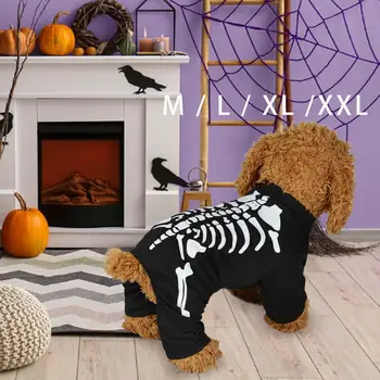 Odijelo psi-kostur na Halloween kostim kućnog ljubimca, na Noć vještica, cosplay-odijelo za štene,