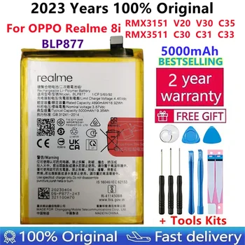 Originalni Kvalitetna Baterija 5000 mah BLP877 Za OPPO Realme 8i RMX3151 V20 V30 C35 RMX3511 C30 C31 C33 Telefon Bateria Battery