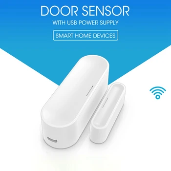 Pametan vrata-prozor senzor Tuya Wifi Pametna kuća Bežični vrata detektori USB Otvaranje/ zatvaranje aplikacija Remote alarm