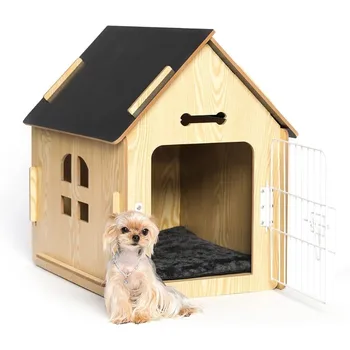 Pas dom, unutarnji vrtić za male pse ili druge male životinje, na primjer, drvo -, izmjenjivi, dolaze s ventilacijskim otvorima i podigao s poda