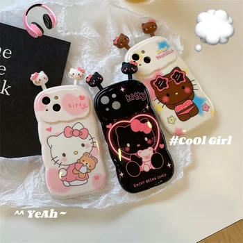 Pink Sanrio Hello Kitty bikini sunčanje Anime Torbicu Za iPhone 14 13 12 11 Pro Max Case Slatka shake Мультяшный šok-dokaz Torbica