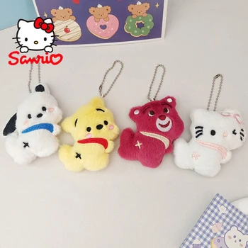 Pliš igračku-privjesak Hello Kitty 10 cm Sanrio Kawaii Slatka Kuromi Cinnamoroll Pochacco od samta lutka Poklon Melodija zvona za prijatelje i djecu
