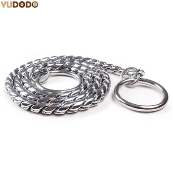 Podesivi ogrlica za obuku pasa s metalni lanac u obliku zmije, čvrsta ogrlica za pse-čok za pse 4 mm 5 mm