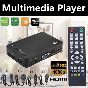 Potpuno opremljenog media player Mini Hdd Media Player 1080p sa Vga Sd Tv Box Media Vga Av izlaz, Usb Vanjskim autoplay