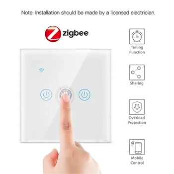 Potrebno je Neutralna Linija Smart Switch Smart Life Radi sa Zigbee Gateway Eu Uk Light Touch Switch App Remote Control Timing Tuya
