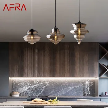 Privjesak led svjetiljke AFRA Nordic, industrijski dizajn, Luksuzan Kreativni viseći svijećnjak u potkrovlju za kućnu blagovaonicom, spavaće sobe