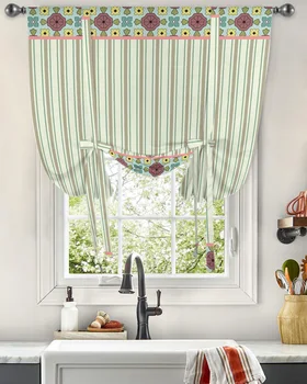 Prozor zavjese u cvjetnim traku za dnevni boravak, Kućnog tekstila, Rimske zavjese, Kuhinjske zavjese, zavjese Podesivo