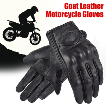Prozračna trkaće rukavice s punim prstima od kozje kože za biciklizma na otvorenom, športske zaštite za motokros, moto rukavice sa zaslonom osjetljivim na dodir