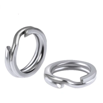 Prsten za sprečavanje štete od linije s dvostrukim prstenom od nehrđajućeg čelika, ravno prsten za pritiskati, pribor za ribolov