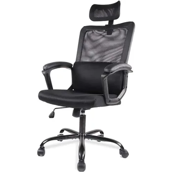 Radna stolica, ergonomski mrežica uredski stolac s visokim naslonom za leđa, kompjuterska stolica sa podesiva naslona za glavu, lumbalna podrška, mogućnost naginjanja, okretni