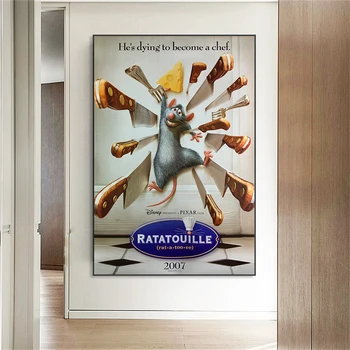 Ratatouille Plakat Filma Disney Remy Zabavne Grafike Motivacija Kulinarstvo Platnu Spavaća Soba Ukras Kuhinje