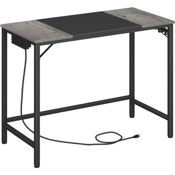 Računalni stol HOOBRO, Home uredski stol s utičnicom, za kabinet, Kućni ured, čvrst je i stabilan, jednostavan za montažu