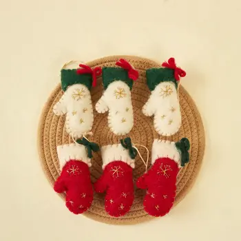 Set od 3 predmeta od vune, ručni rad, Božićni ukras, Skup božićne ukrase, Božićni Ukras za božićno drvce