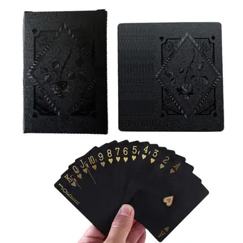 Set za poker od crne folije od 54 fin igraće karte iz crne folije za poker, interaktivnih igračaka za odrasle za zabave, prikupljanja informacija.