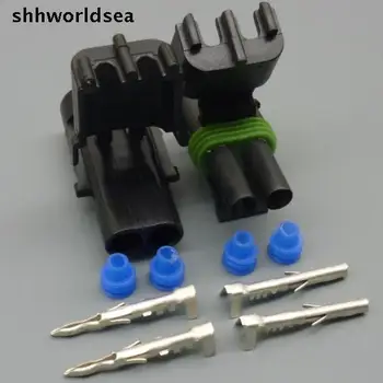 Shhworldsea 2-pinski vremenske paket Weatherpack, Električne žice 2,5 mm, za automobil kabel, priključak, Zatvoreni knjiženje, auto priključci