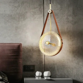 Skandinavski moderan dizajn kožni privjesak lampa za dnevni boravak, spavaće sobe, kuhinje, luksuzni satovi, ručni rad, dekor, aparati za doma Lampara