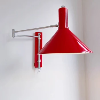 Sklopivi lampa Pull-zidna svjetiljka Industrijska dekor u sobi Zidne lampe za прикроватного čitanje Bijela Crna crvena zidne svjetiljke s utikačem