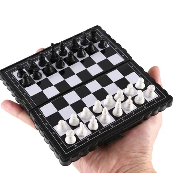 Skup mini-magnetska šah, Sklopivi Magnetska plastični šahovskoj ploči, igra na ploči, Prijenosni dječja igračka, Prijenosni vanjski