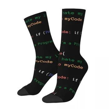 Smiješno Luda čarapa za muškarce, programer, programer softvera, cpu, sa дышащим uzorkom, s po cijeloj površini za dječake, estrih i poklon
