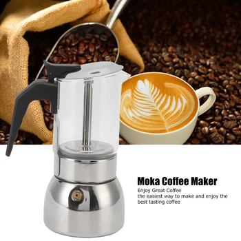 Staklena Mock-posuda volumena 200/300 ml, aparat za kavu Delicious Moka Pot od nehrđajućeg čelika Otporna za dom