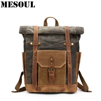 Starinski vojni ruksak, muška putnu torbu, vodootporan ruksak velikog kapaciteta, školska torba preko ramena, холщовые muške svakodnevne naprtnjače