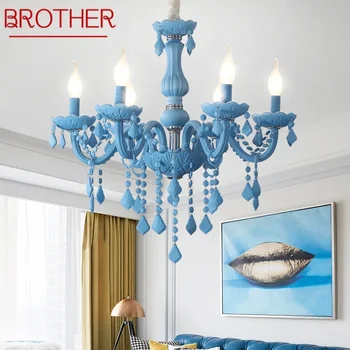 Stropne lampe BROTHER Blue Crystal, umjetnička svijeća, dječja soba, dnevni boravak, restoran, spavaća soba, kafić, trgovine odjeće, luster