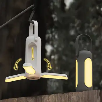 Svjetiljka za kampiranje na otvorenom USB Punjiva sklopivi svjetiljku Podesivi način rasvjeta Panik lampa za šator za kampiranje pješačenje