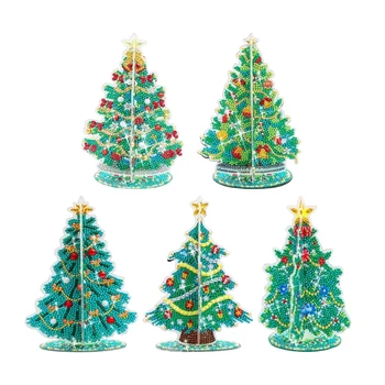 Svrdlo X6HD poseban oblik, dijamantna umjetnost, Božićno drvce, obostrani dekor u obliku drvca, stol ukras, dekor za kućne urede