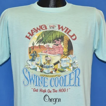t-shirt 80-ih Hawg Wild Swine Cooler Oregon srednje veličine