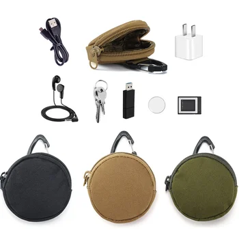 Taktički torbica EDC, muški novčanici za kovanice, držač za ključeve, vojni army privjesak, patentnim zatvaračem, USB-kabel, torba za slušalice, Organizator