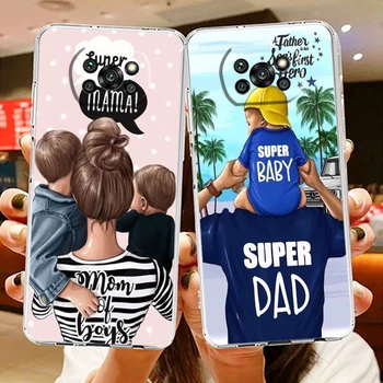 Tata Mama Girl Obitelj Za Xiaomi Poco X4 X3 NFC F4 F3 GT M4 M3 X2 F2 F1 Pro C3 5G Redmi 10 Prozirna Torbica Za Telefon