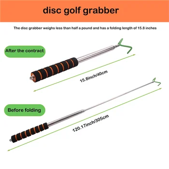 Teleskopski hvatanje za disk Disc golf Golf Retriver Izdržljiv uređaj za izbacivanje diskova za disk golf od nehrđajućeg čelika