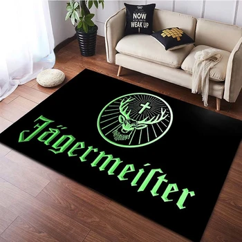Tepih s logotipom Jagermeister za dnevni boravak, uređenje kuće, stolić, tepisi veliki trg, tepih za pod u dnevnom boravku, нескользящие tepisi za spavaće sobe