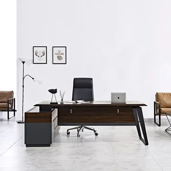 Topla rasprodaja Moderan Luksuzni Drveni uredski stol desktop Dizajn za radno mjesto high-Tech Uredski namještaj za izvršnog direktora