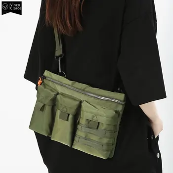 Torba za časopise VC Streetwear Trend, Vojska zelena muška mala torba preko ramena, najlon torba preko ramena, torbe-poruke za muškarce
